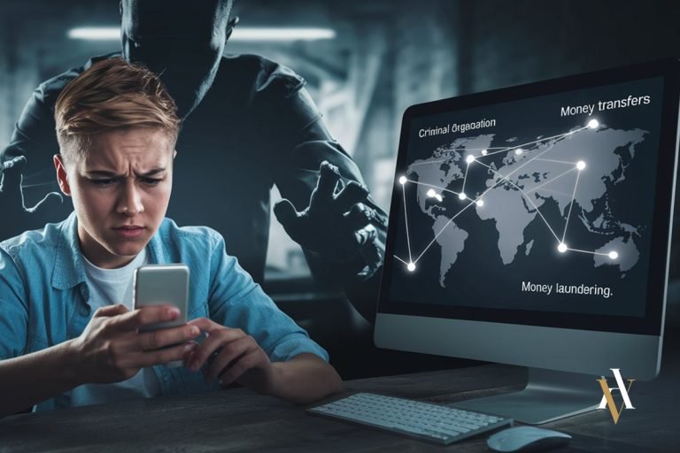 Una persona es mula bancaria y utiliza el teléfono para estafar