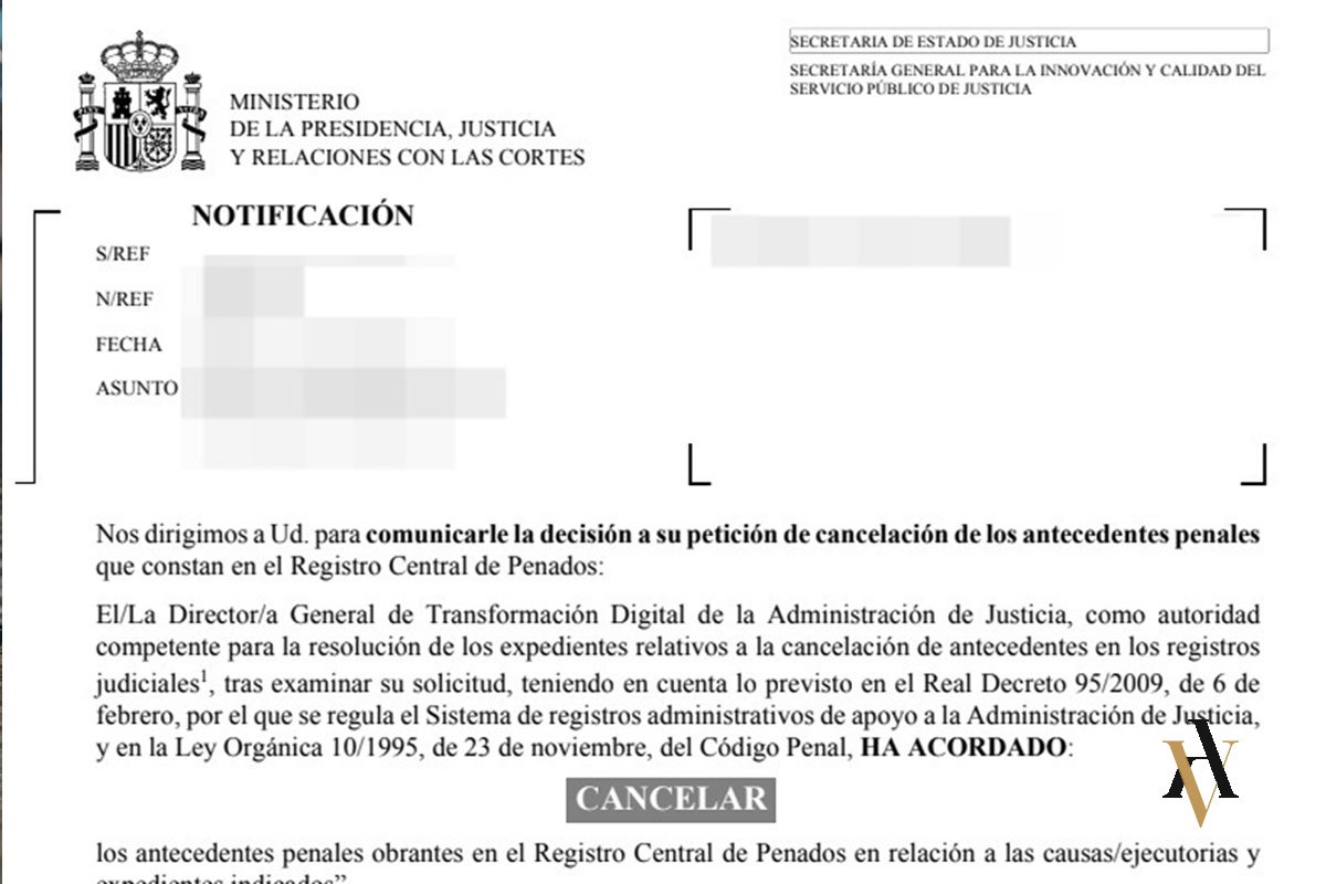 Resolución acuerda como cancelar antecedentes penales del Registro Central de Penados