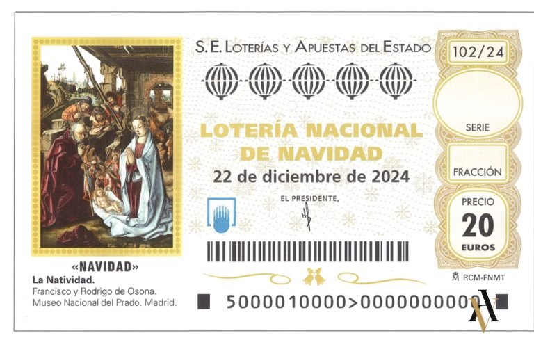 Boleto de lotería de navidad del año 2024 que se celebra el 22 de diciembre. No compartir un premio de loteria es delito de apropiacion indebida. Si tienes un Billete de lotería compartido ten cuidado con quedarte con el premio