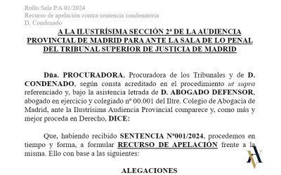Recurso de apelación contra sentencia condenatoria
