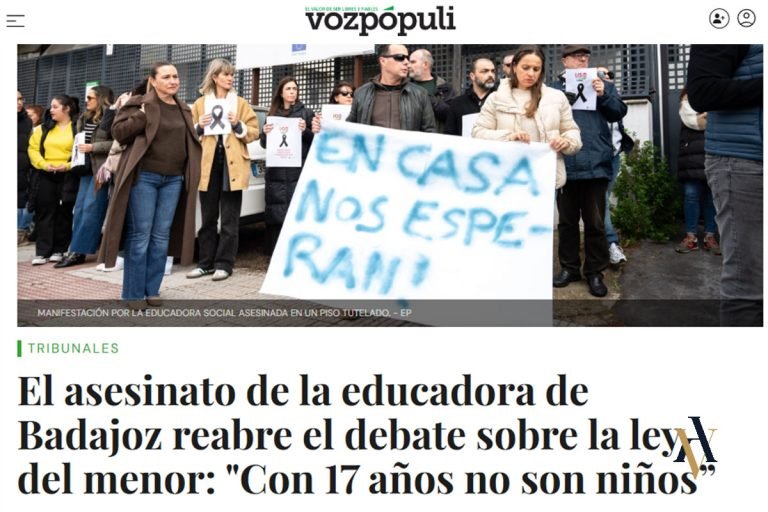 Víctor Ávila Abogado Penalsita habla a los medios sobre el asesinato de la educadora de Badajoz reabre el debate sobre la ley del menor: "Con 17 años no son niños". Hablando sobre la ley del menor