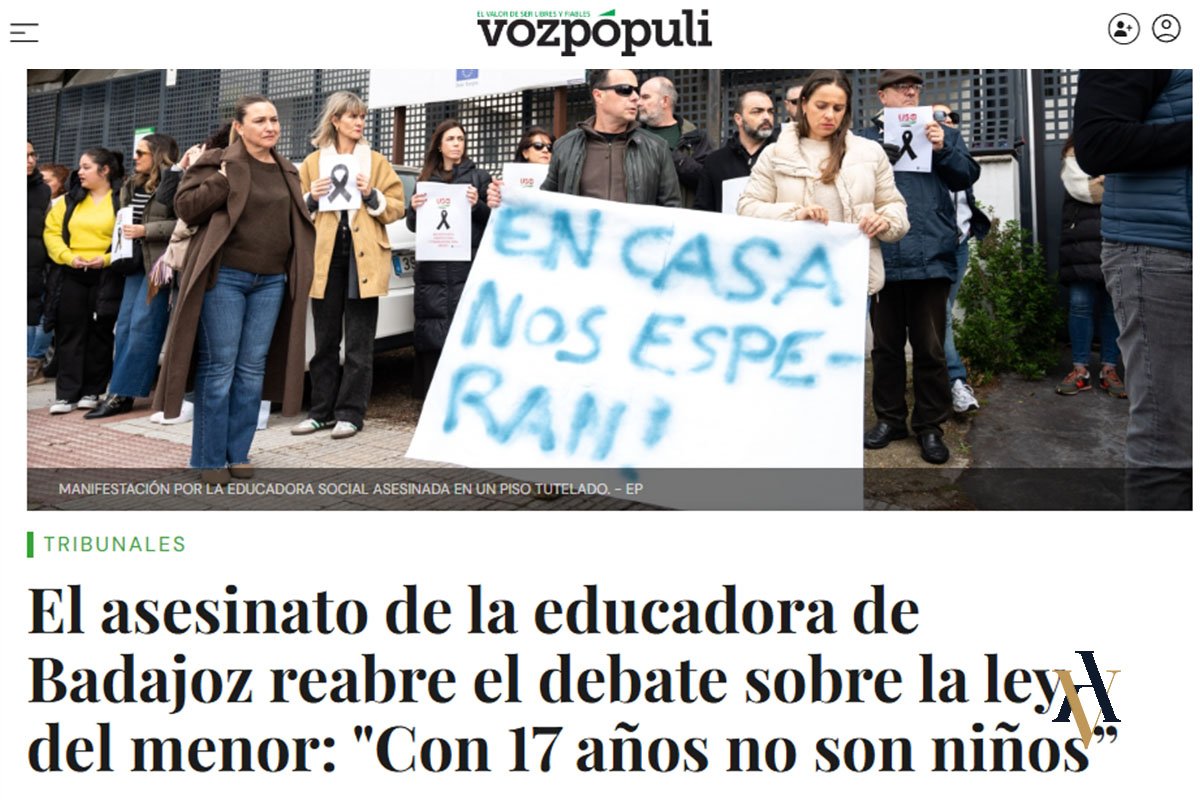 Víctor Ávila Abogado Penalsita habla a los medios sobre el asesinato de la educadora de Badajoz reabre el debate sobre la ley del menor: "Con 17 años no son niños". Hablando sobre la ley del menor