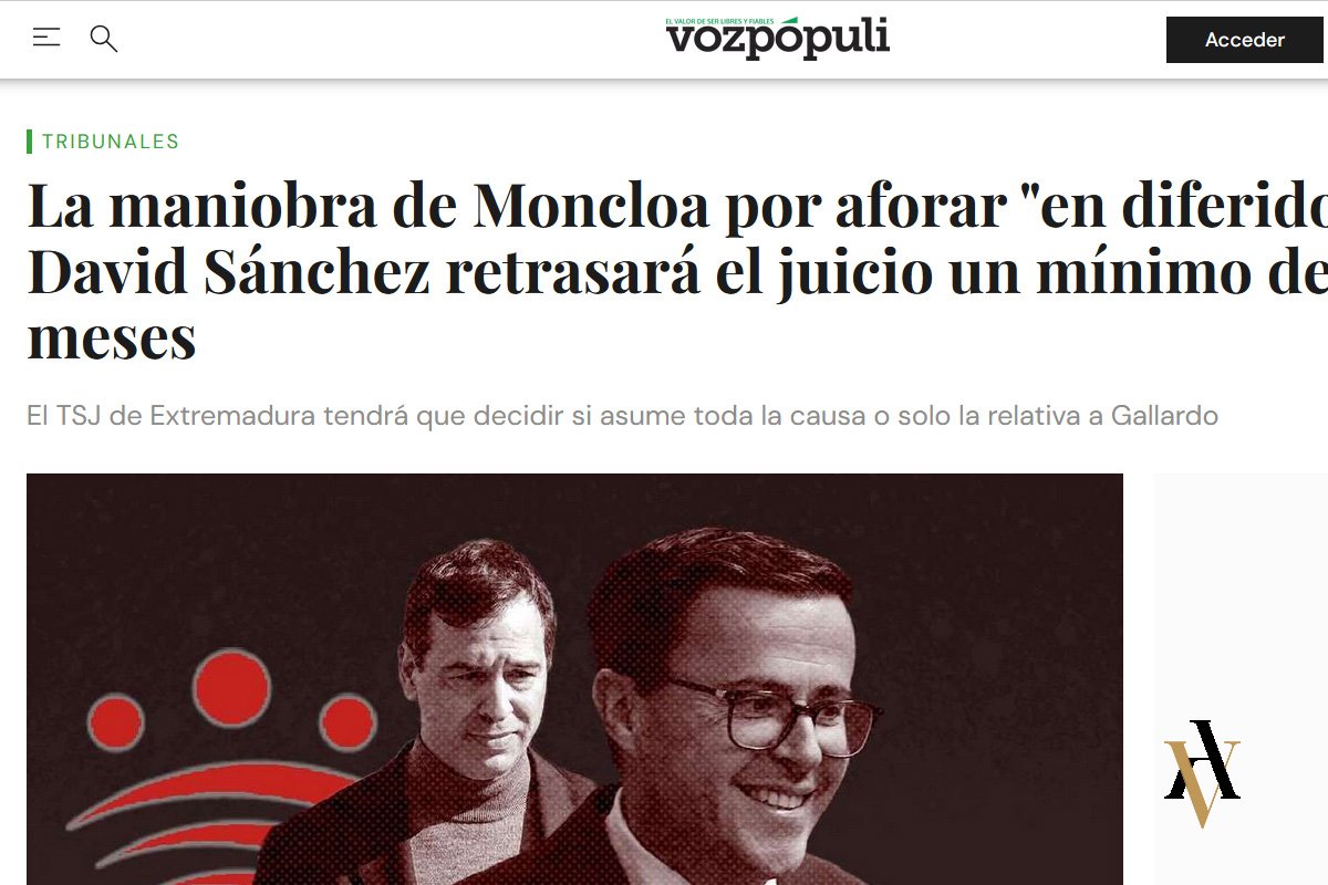 La maniobra de Moncloa por aforar en "diferido" a David Sánchez retrasará el juicio un mínimo a ocho meses