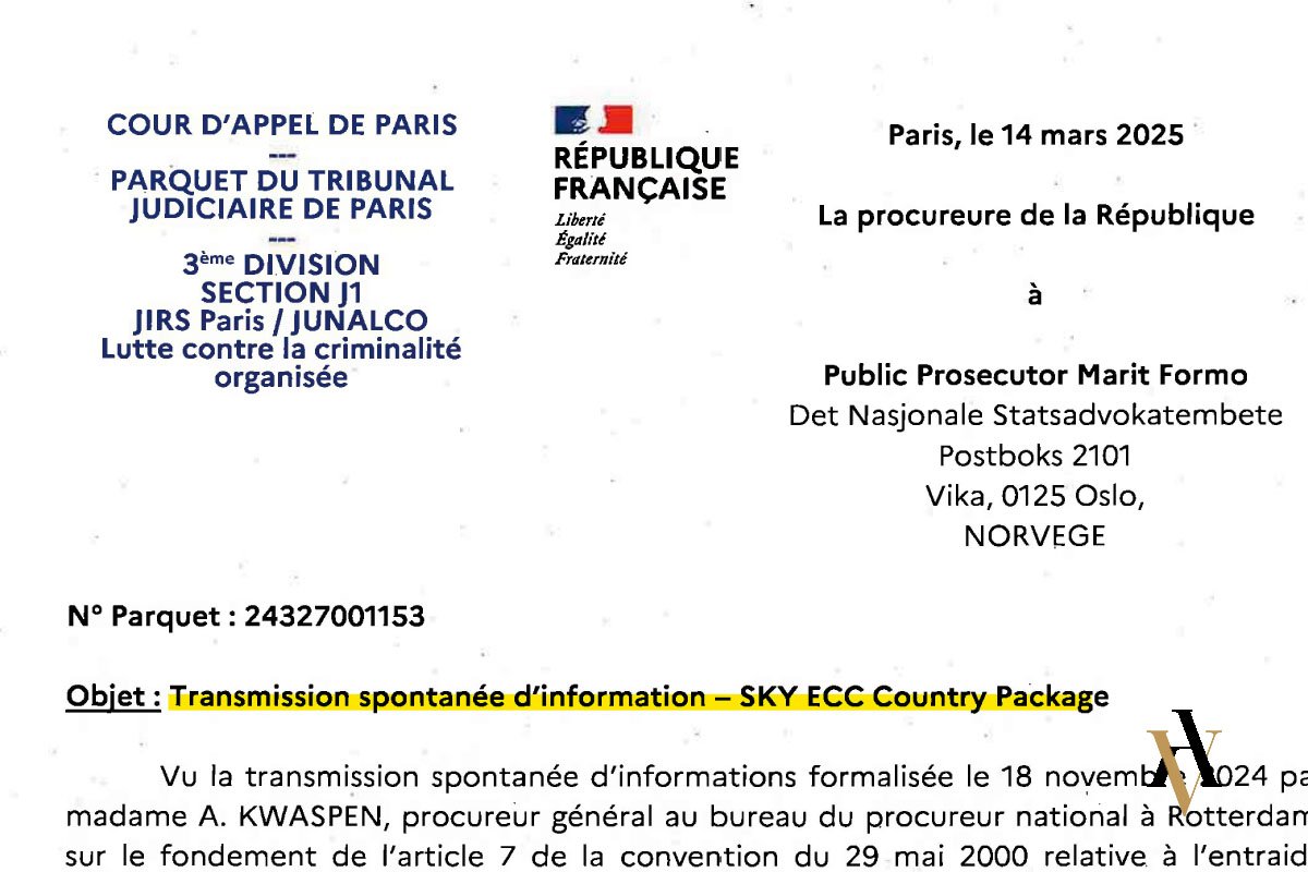 Datos facilitados por las autoridades francesas a otros paises por SKY ECC