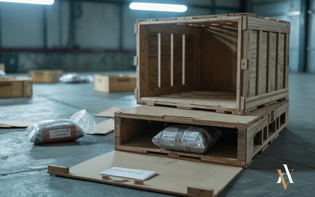 Paquetes de droga ocultos en un compartimento secreto dentro de una caja, ejemplo de tráfico de drogas en grado de tentativa