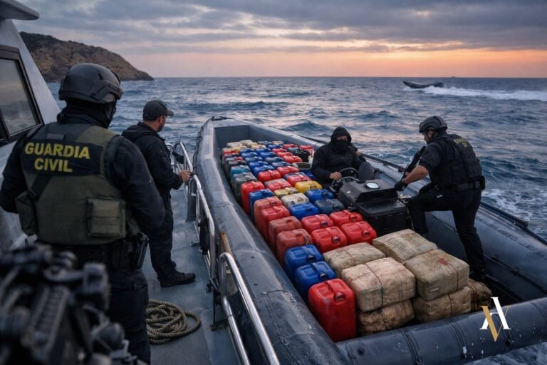 Guardia Civil intercepta narcolancha con combustible — delito de petaqueo art. 568.2 CP