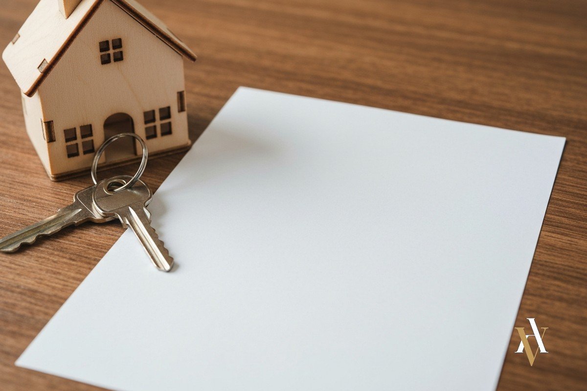 Llaves de una vivienda junto a una maqueta de casa sobre una mesa