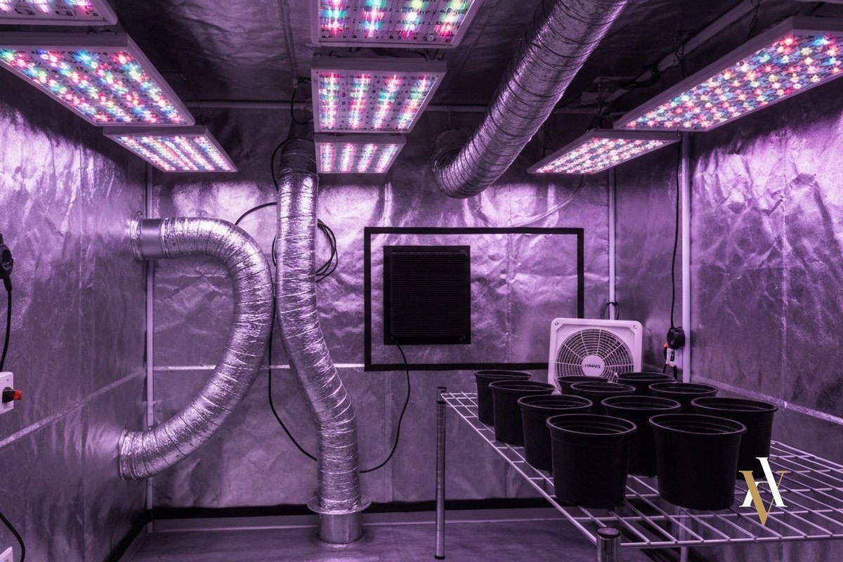 Plantación de marihuana indoor con luces de cultivo como indicio en un procedimiento por tráfico de drogas