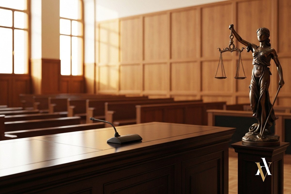 Sala de un tribunal penal en España donde se valora la prueba indiciaria en el tráfico de drogas