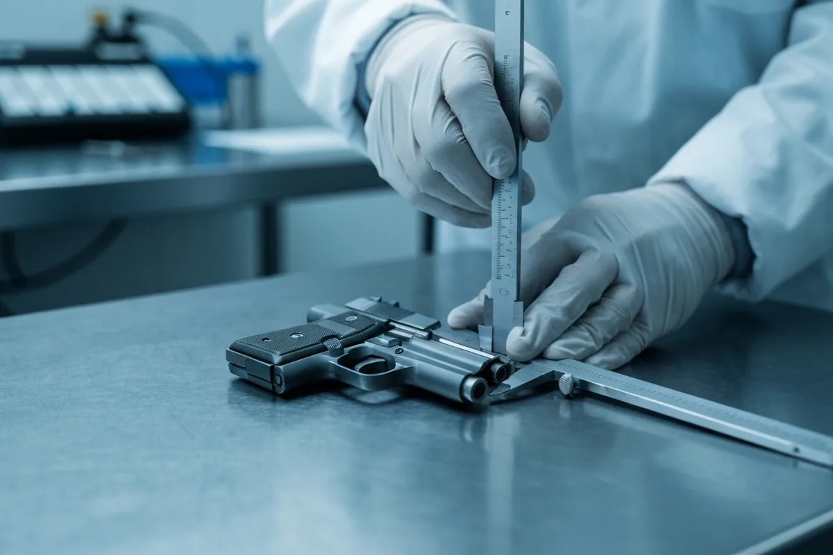Pericial de balística sobre un arma de fuego en laboratorio forense