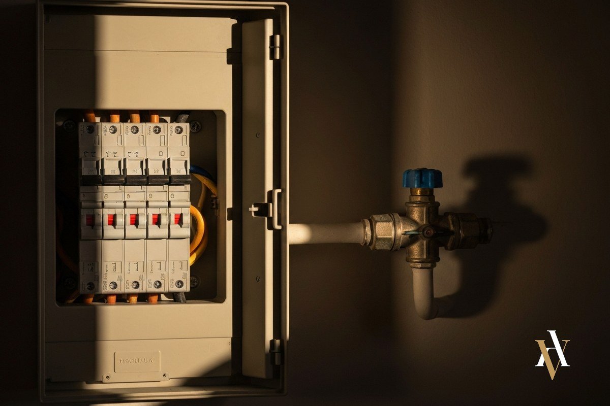 Corte de suministros de luz y agua a un okupa cuadro electrico y llave de paso del agua cerrados en una vivienda okupada
