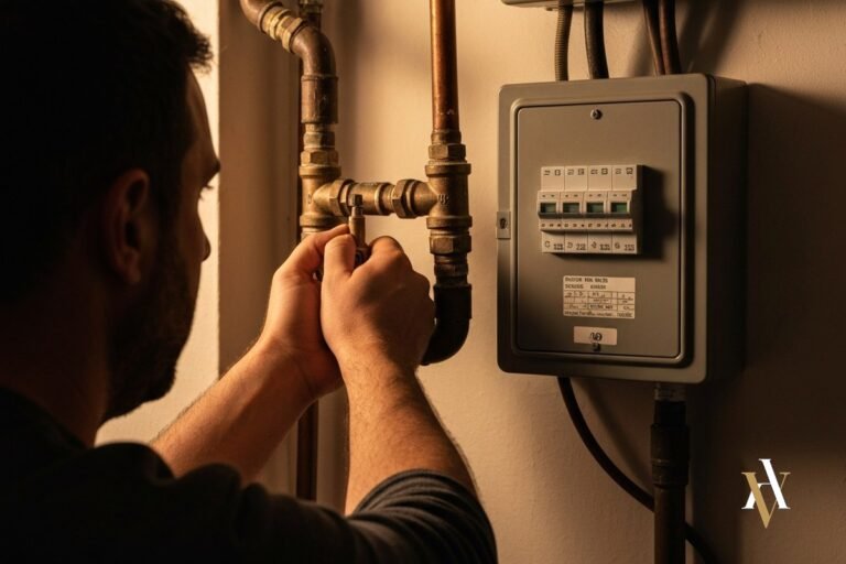 persona cortando los suministros de luz y agua a un okupa en una vivienda